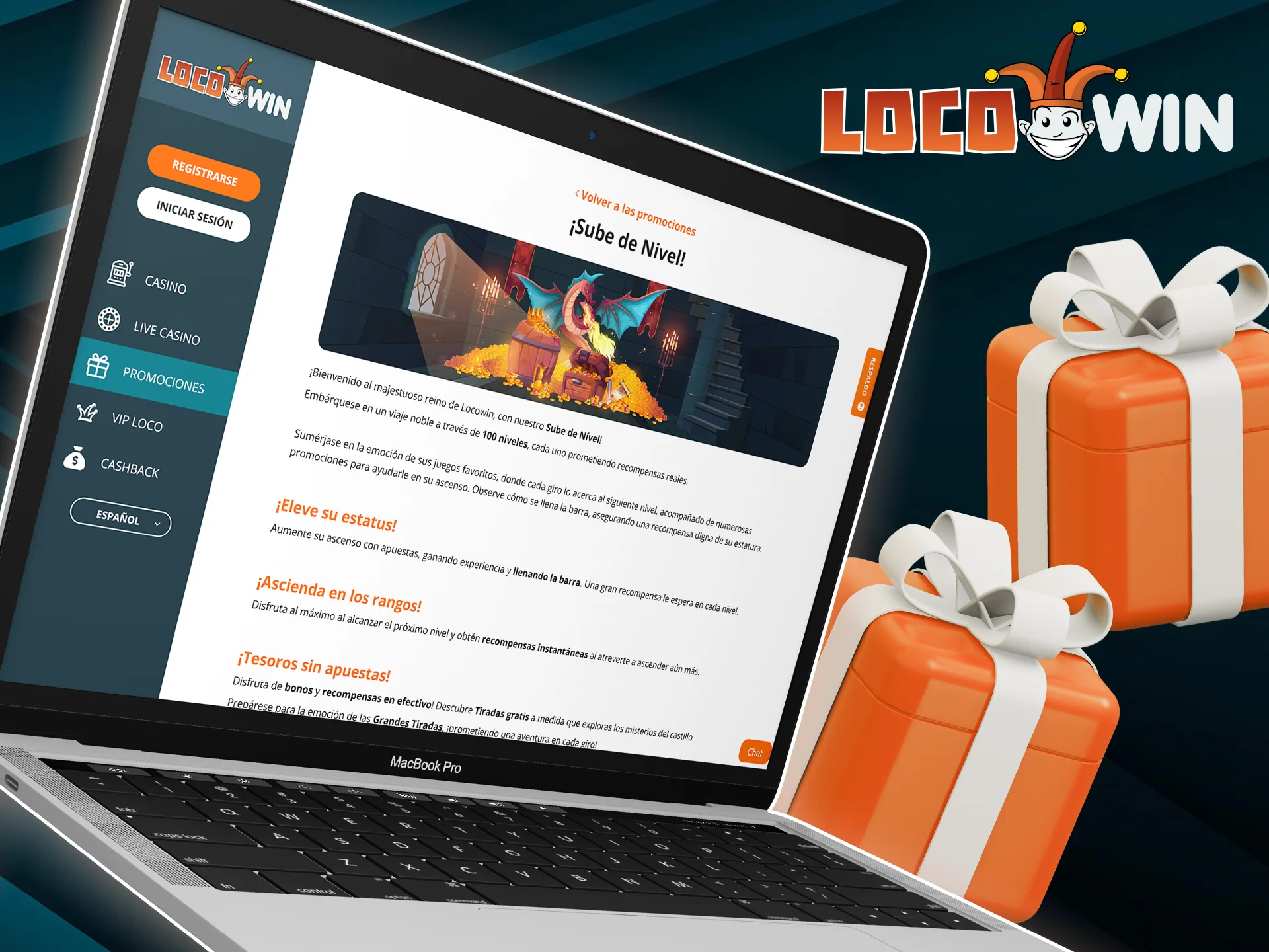 Osallistumalla Sube de Nivel -kampanjaan nouset tasoa LocoWin Casinolla ja saat palkintoja ilman kierrätysvaatimuksia.