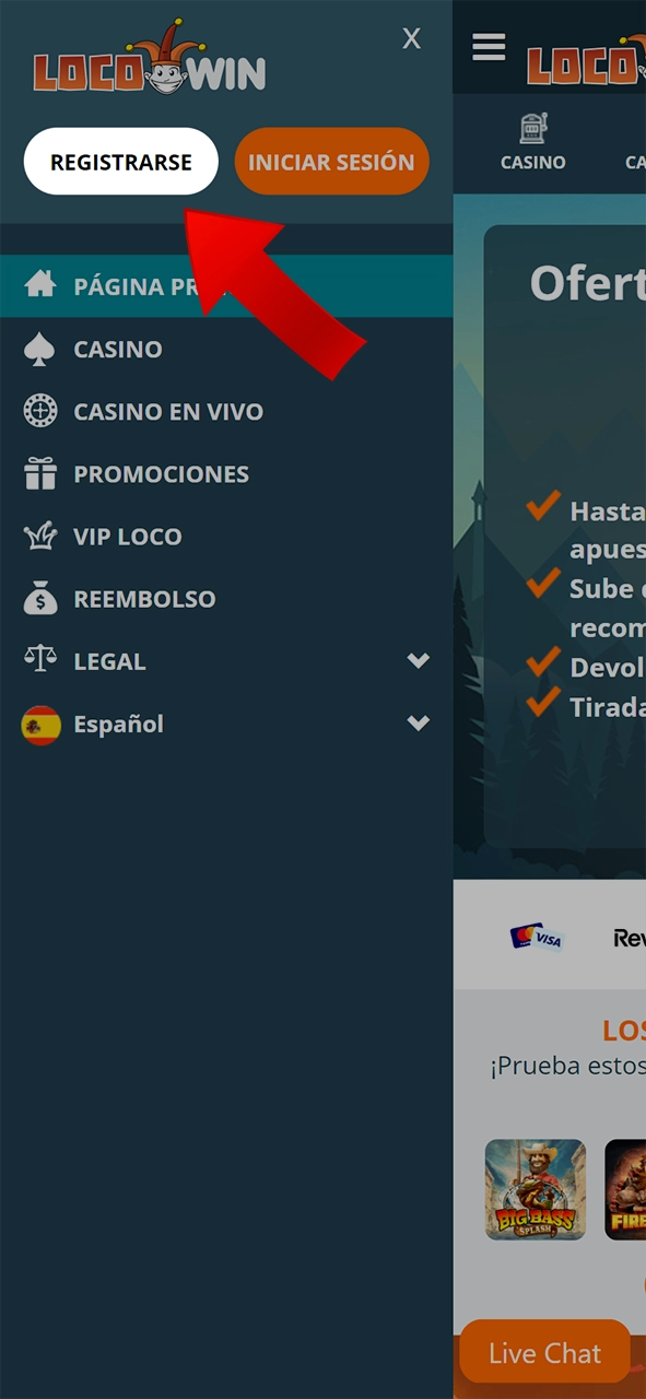 Napsauta Rekisteröidy-painiketta luodaksesi LocoWin-tilin.
