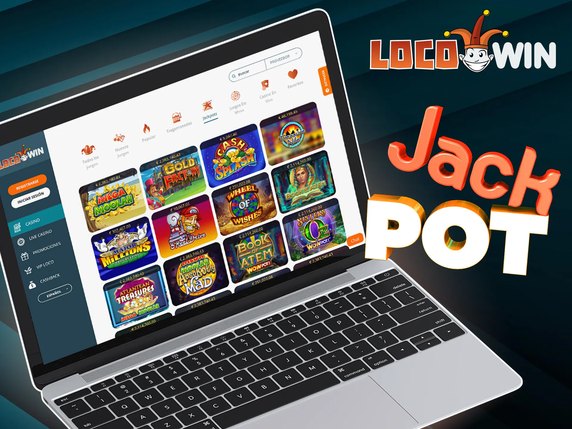 Koe suurten voittojen jännitys LocoWinin jackpot-peleissä.
