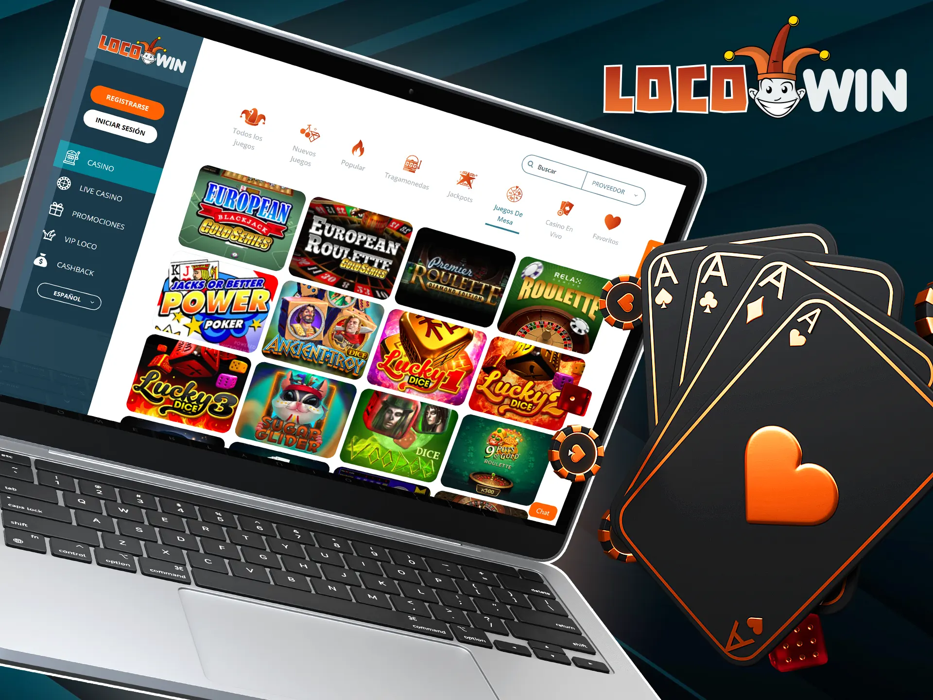 LocoWin-sivusto tarjoaa pöytäpelejä, kuten Casino Stud Poker, Sugar Glider Dice ja 9 Pots of Gold Roul.