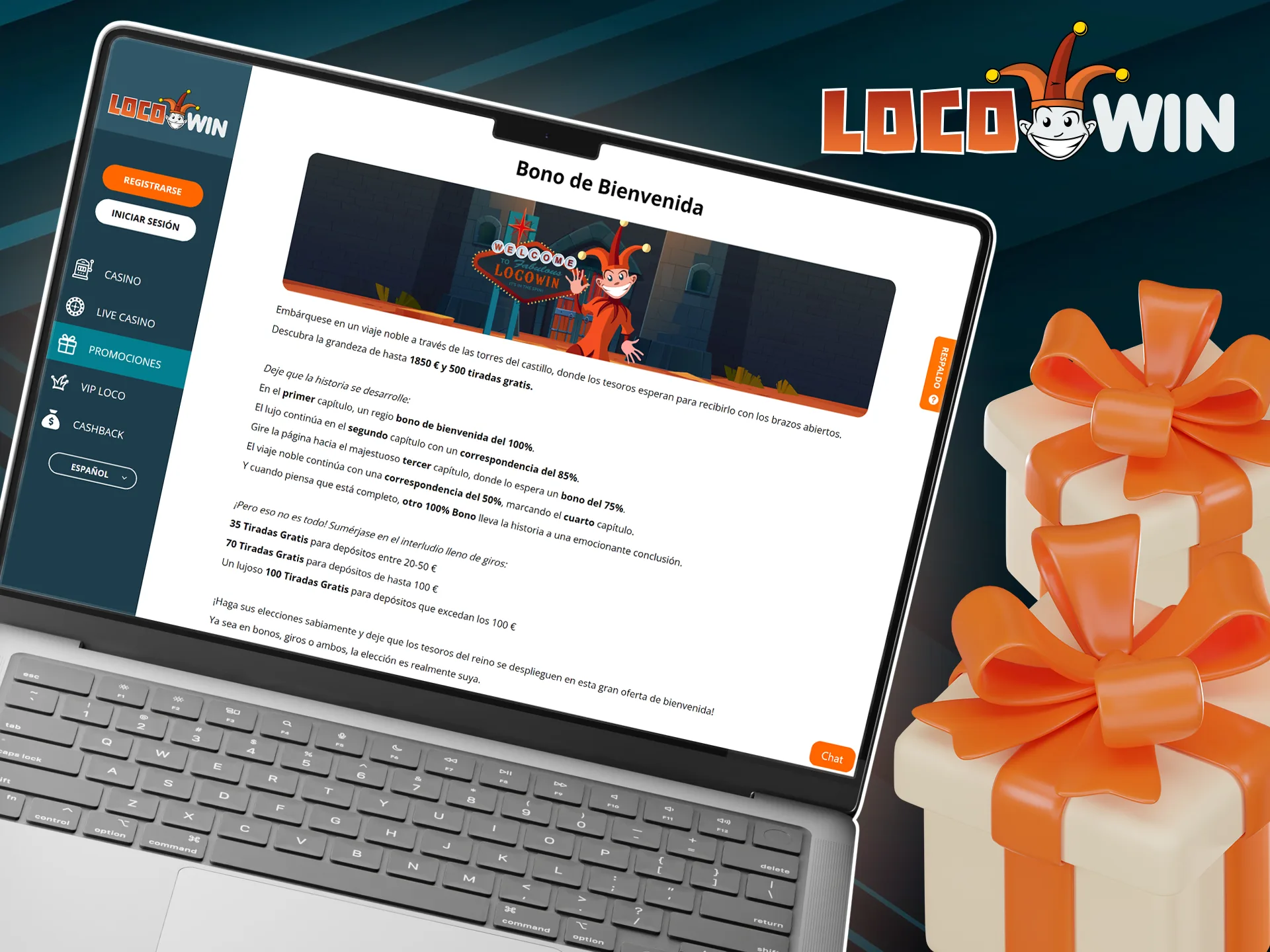 Saat tervetuliaisbonuksen ensimmäisellä talletuksellasi, kun rekisteröidyt LocoWiniin.