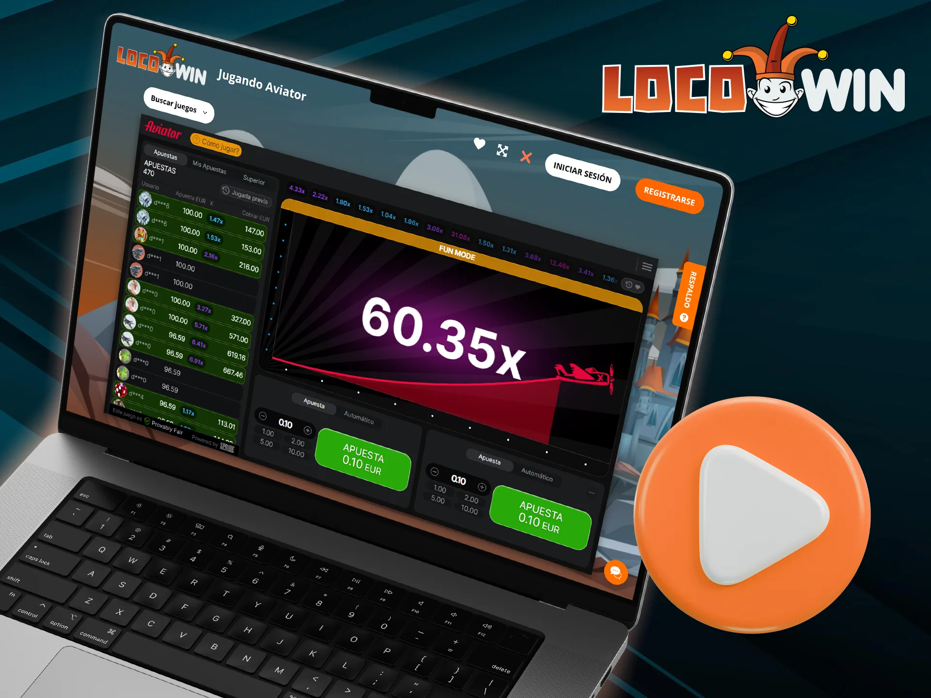 Rekisteröidy Locowiniin ja liity mukaan jännittävään seikkailuun Aviatorin maailmaan.