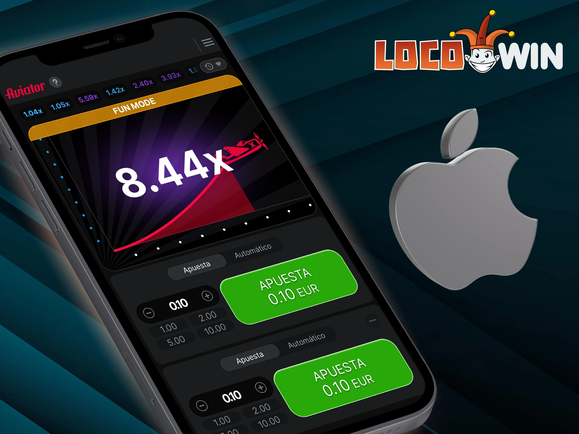 iOS-käyttäjät voivat nauttia Aviator-pelistä missä tahansa Locowin-sovelluksen kautta.