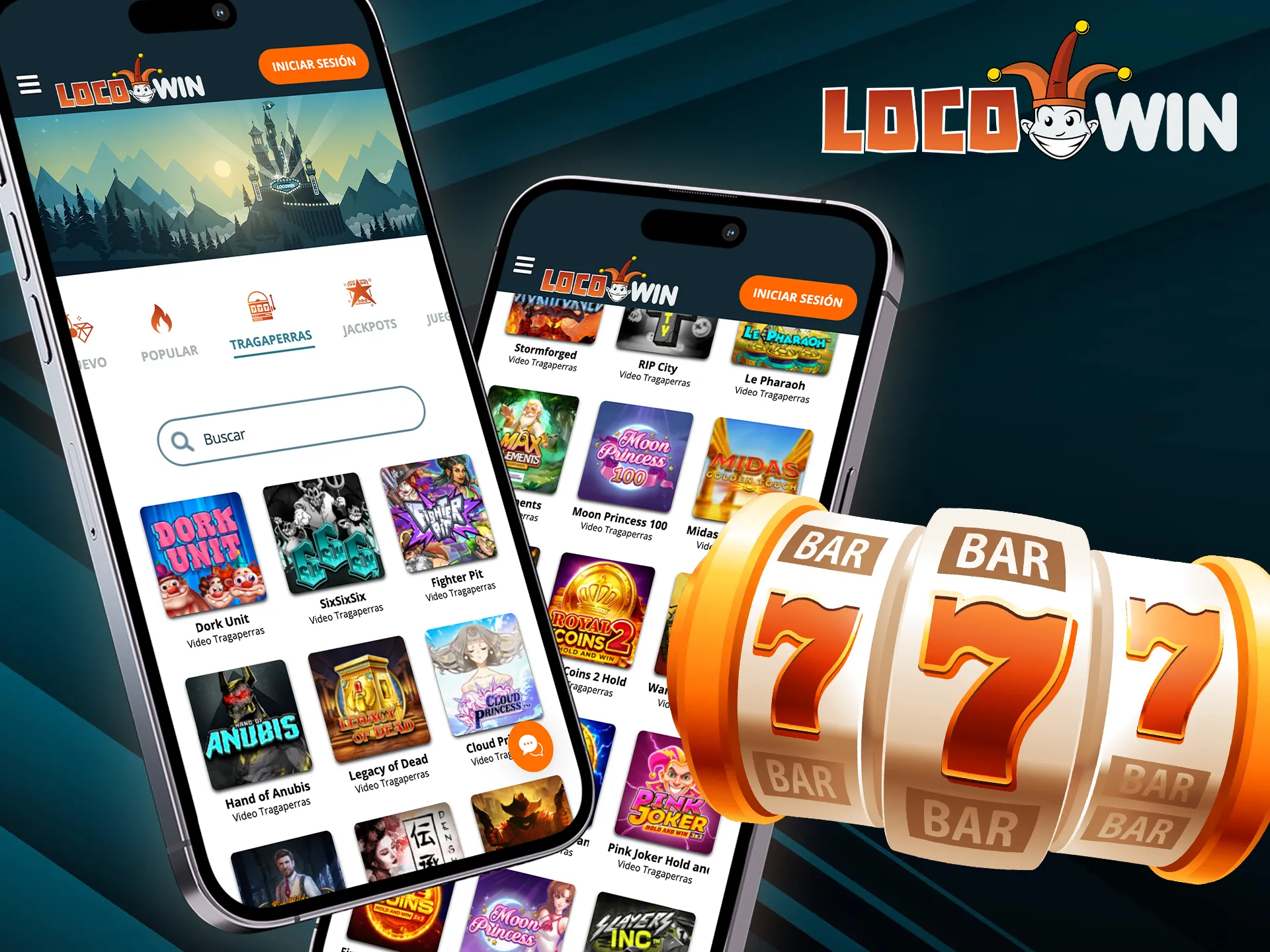 Käytä Locowinin kolikkopelejä mobiililaitteilla.