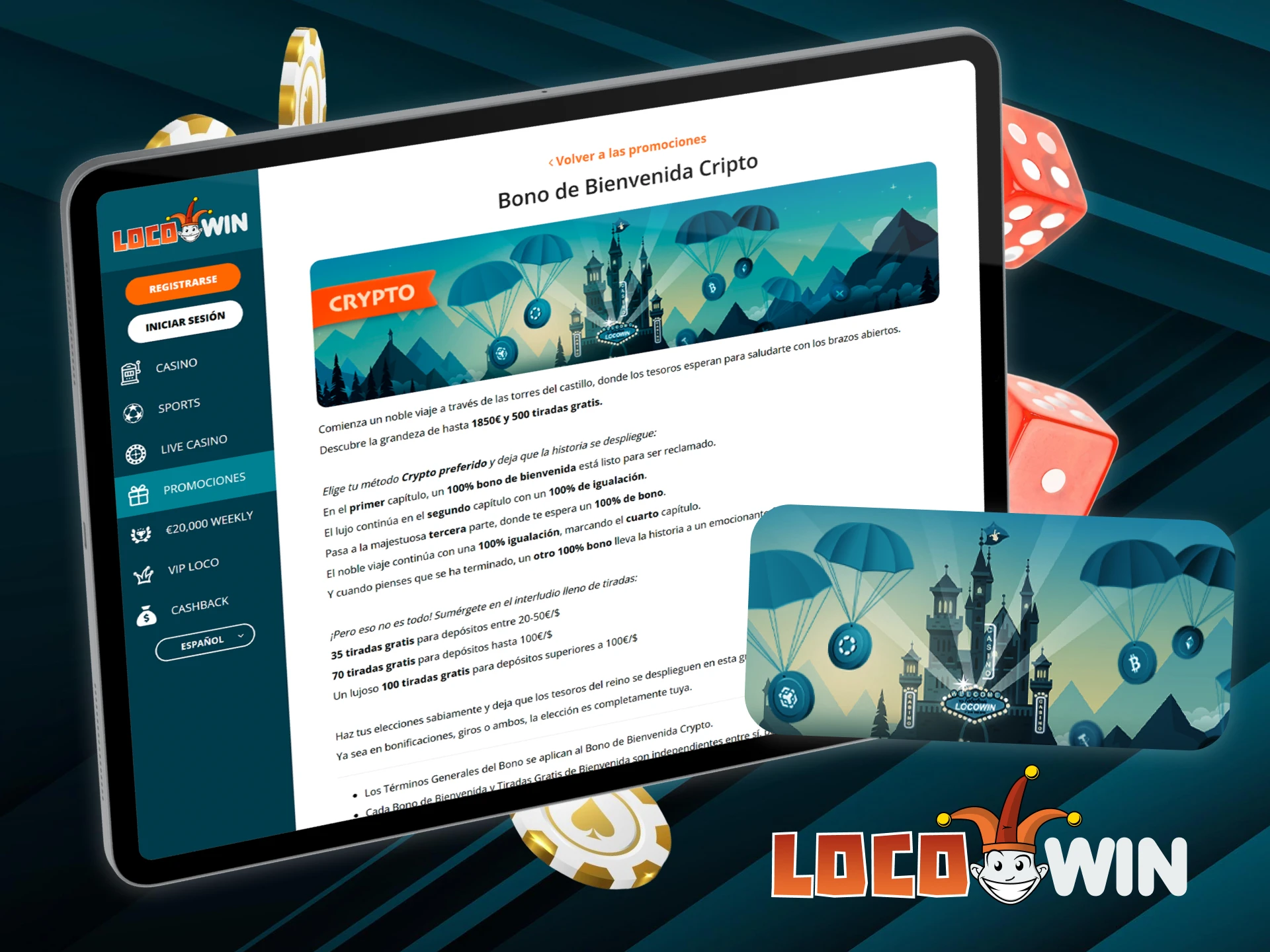Vastaanota Locowin Casinon kryptovaluutan tervetuliaisbonus ja pelaa ilmaisilla kierroksilla.