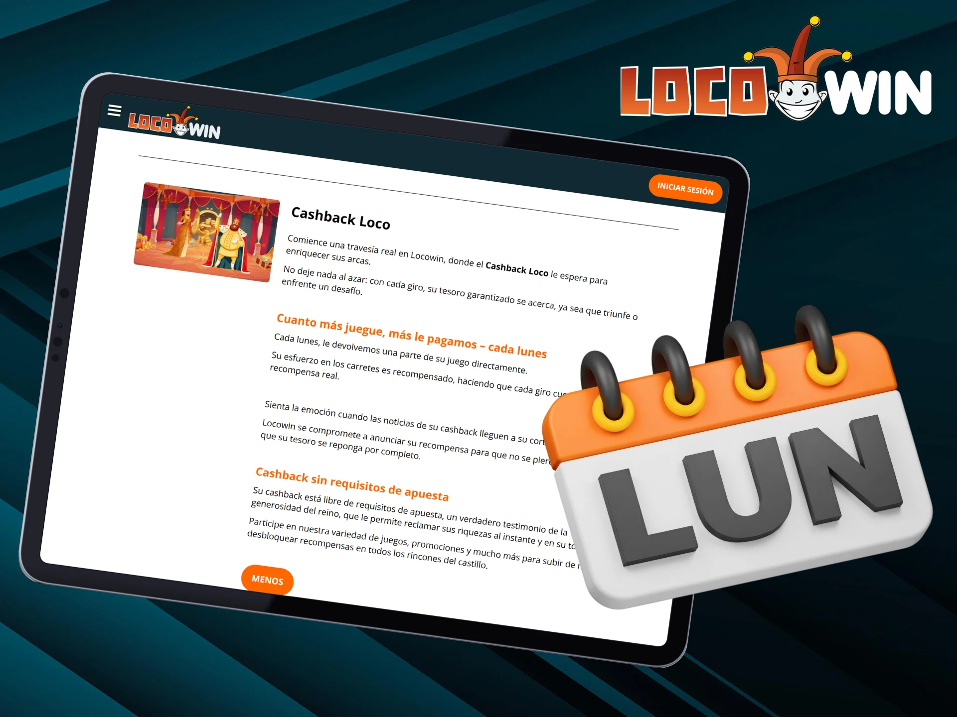 Saat käteispalautusta joka maanantai ansaitaksesi enemmän Locowinilla.